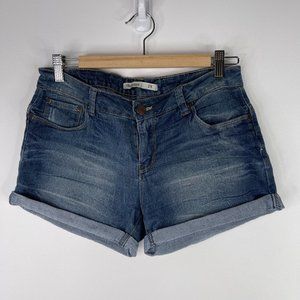 BLUENOTES Women Blue Denim Low Rise Curvey Jean Shorts